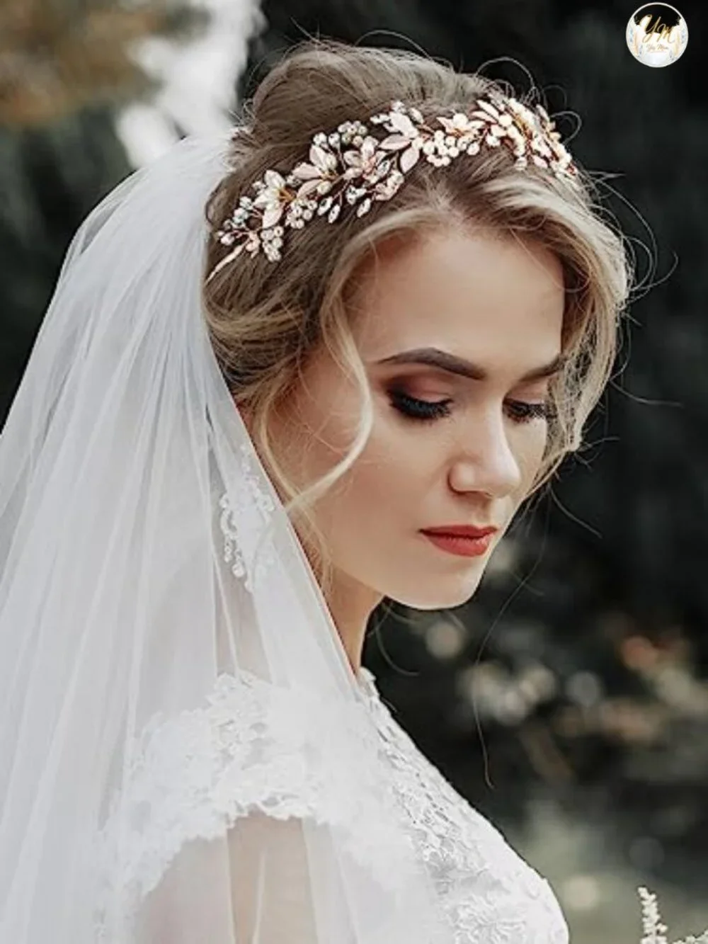 Handmade Rhinestone Wedding Headband Pearl Bridal Hair Accessory